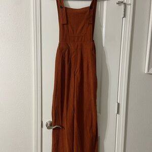 Cider Brown Sleeveless Jumpsuit with Fitted Bodice and Wide-Leg Pants